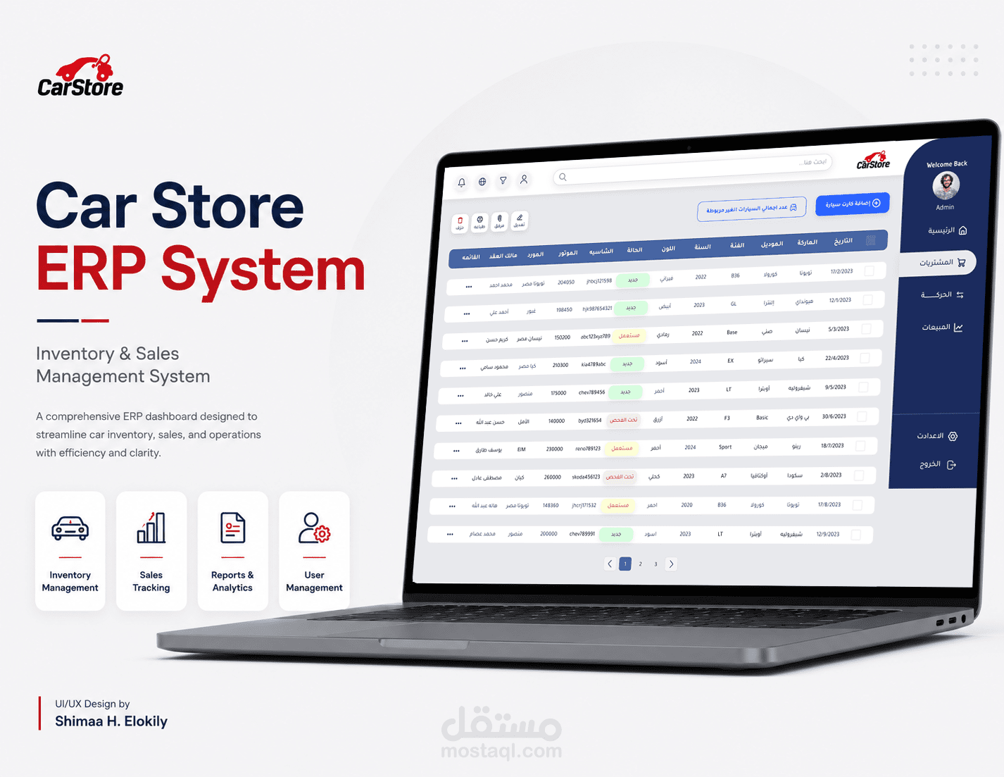 Car Store - Dashboard - ERP System