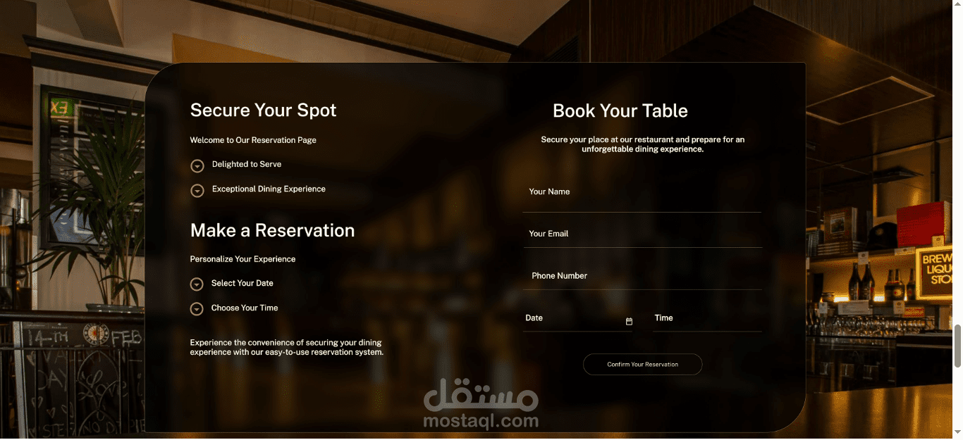 restaurant website