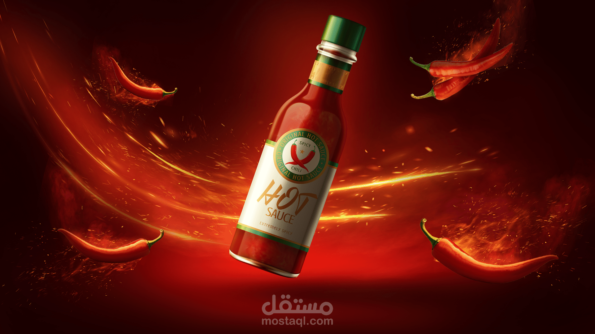 قوة الفلفل – تصميم إعلاني لصلصة حارة