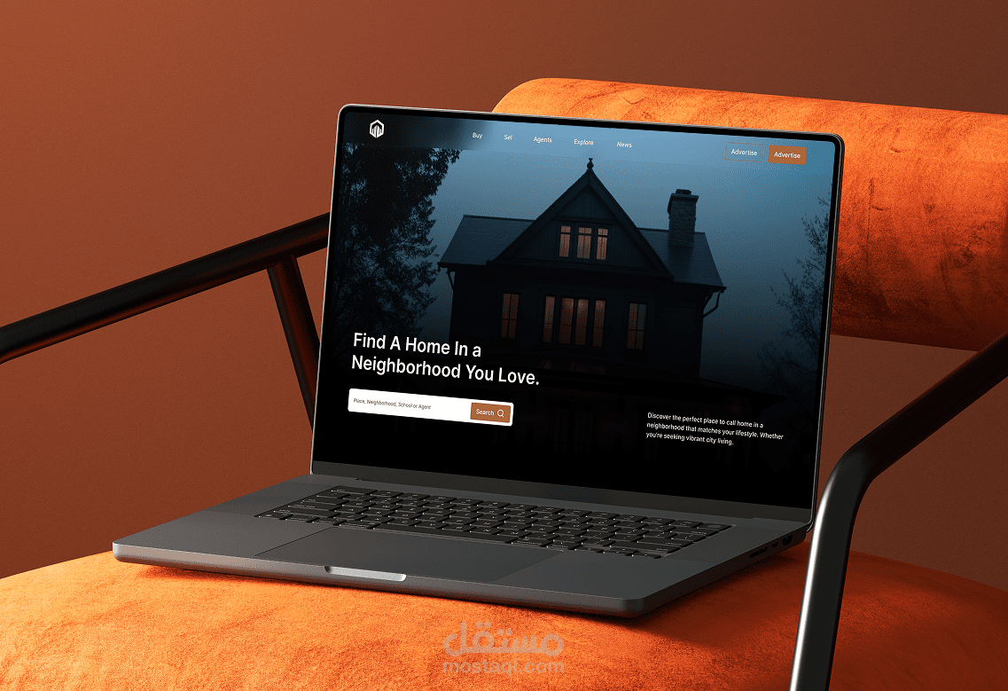 تصميم موقع ويب لبيع وتأجير الشقق والعقارات أونلاين