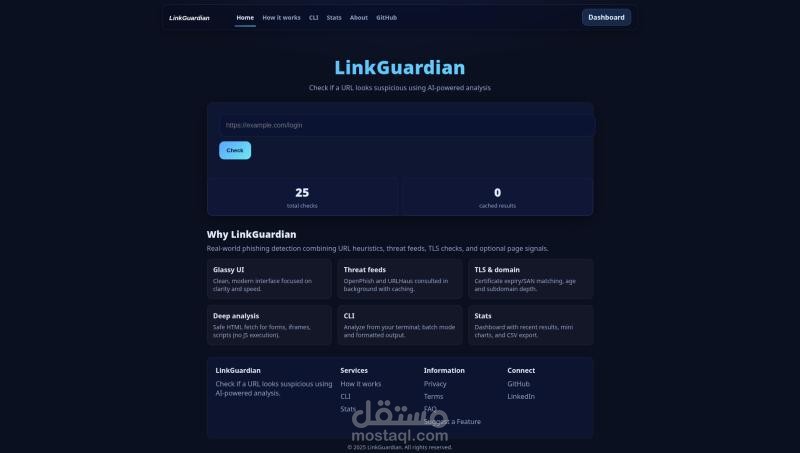 LinkGuardian – أداة ذكية لاكتشاف روابط التصيّد الاحتيالي (Phishing URL Detector)