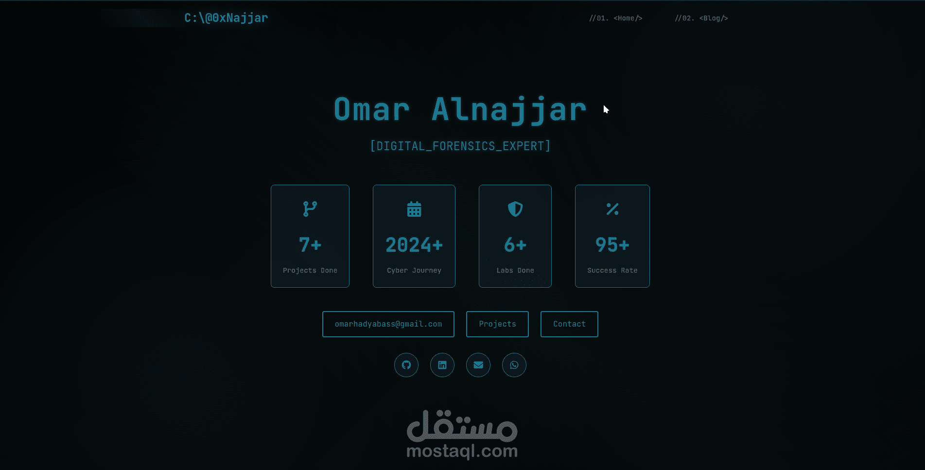 موقعي الشخصي في الأمن السيبراني – Cybersecurity Portfolio Website