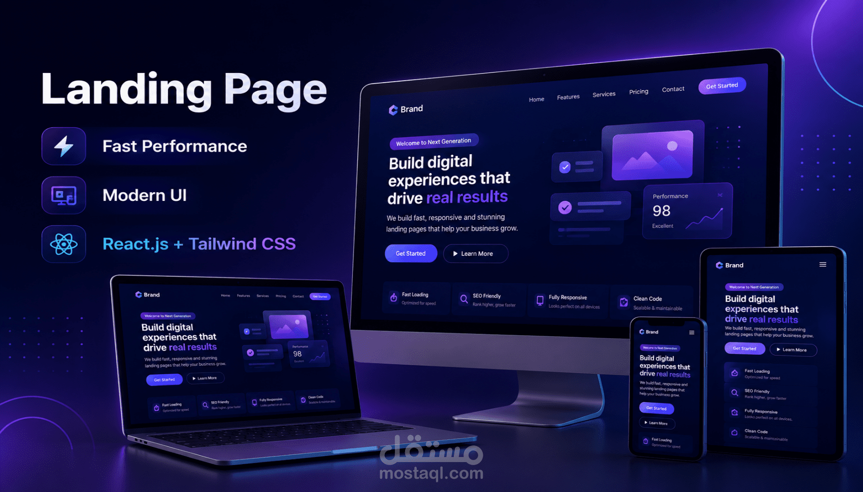 تصميم Landing Page احترافية وسريعة لعرض خدماتك وزيادة العملاء