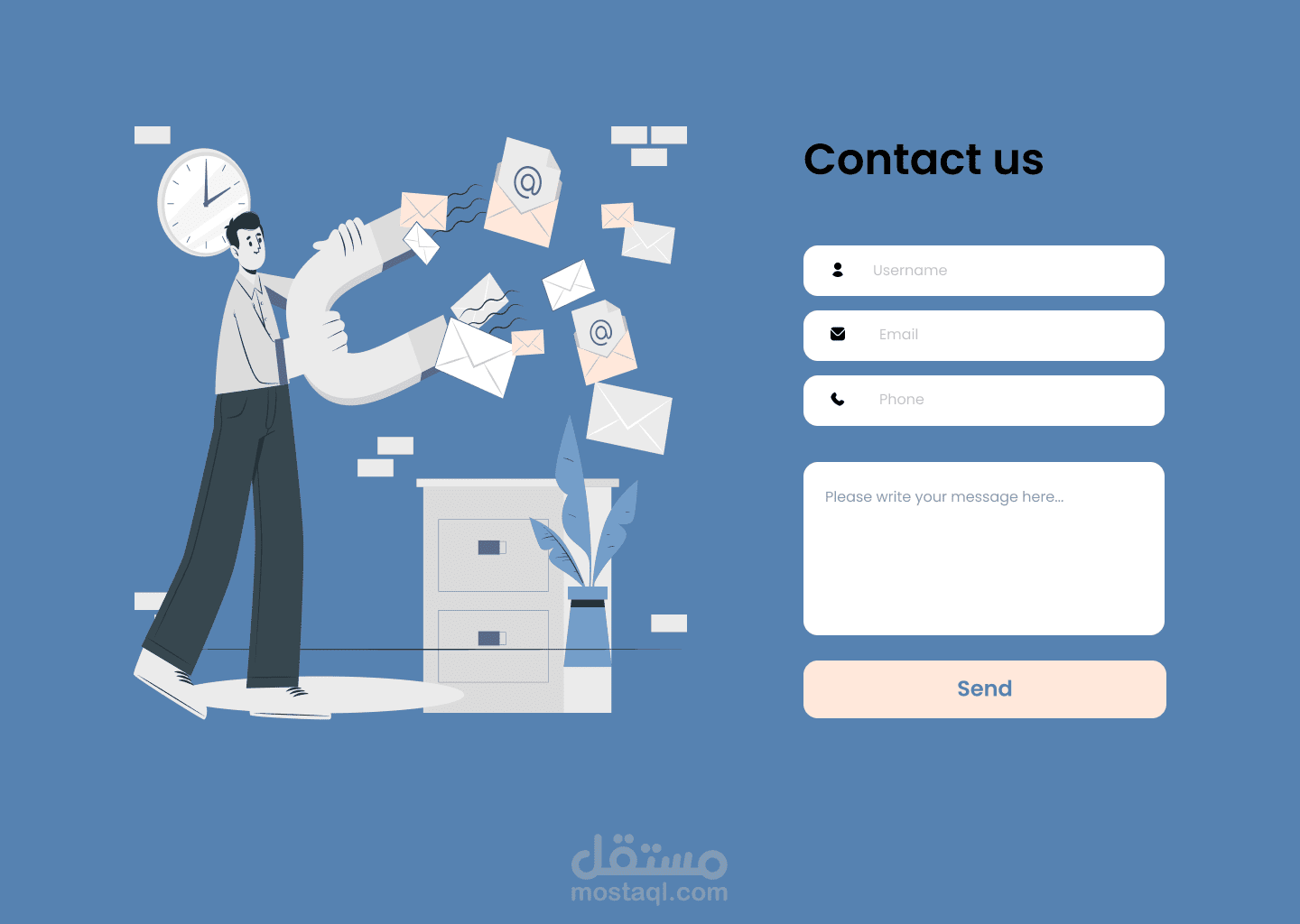 تصميم واجهة صفحة "اتصل بنا" – Contact Us Page