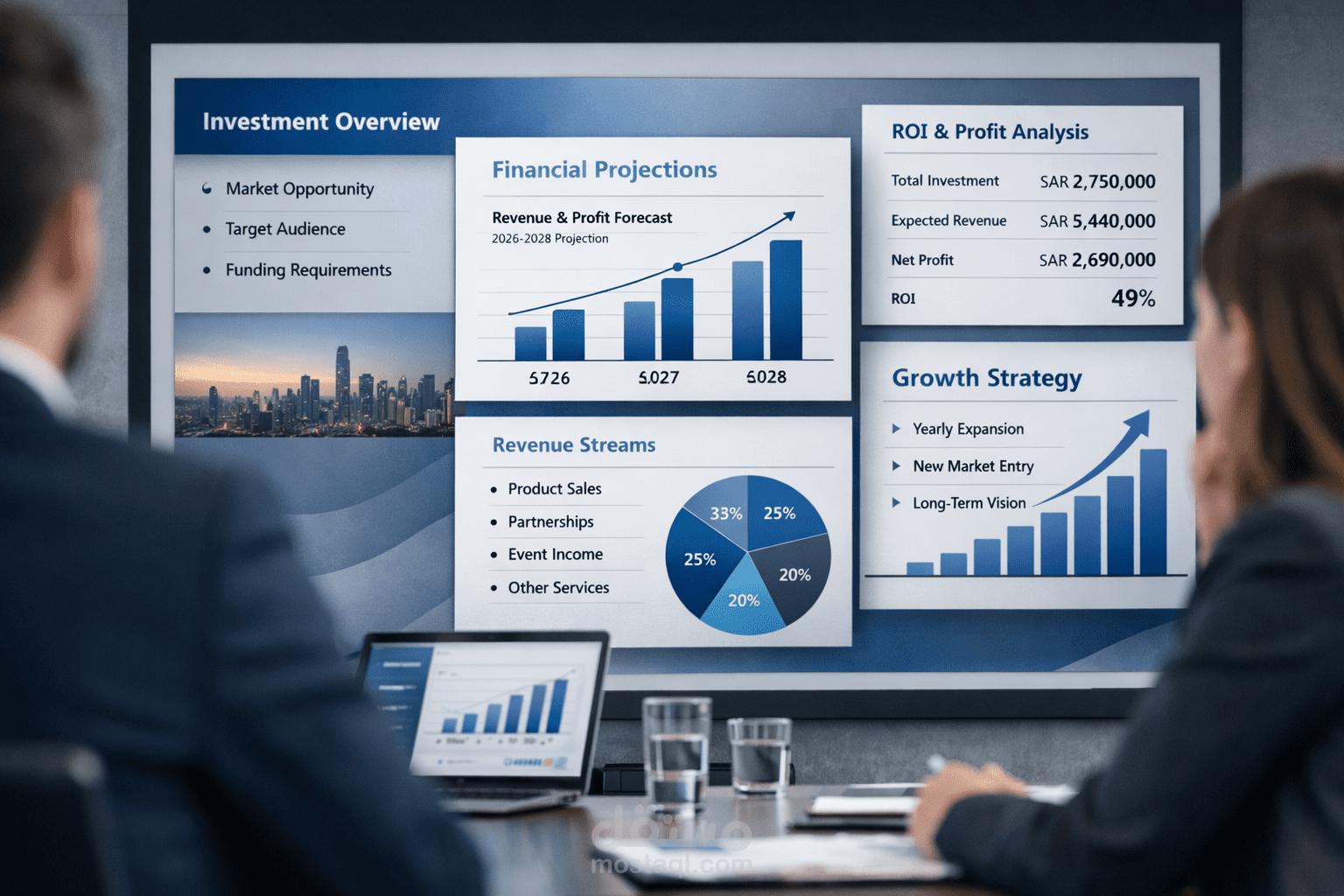 إعداد عرض تمويلي وتسويقي احترافي موجّه للمستثمرين