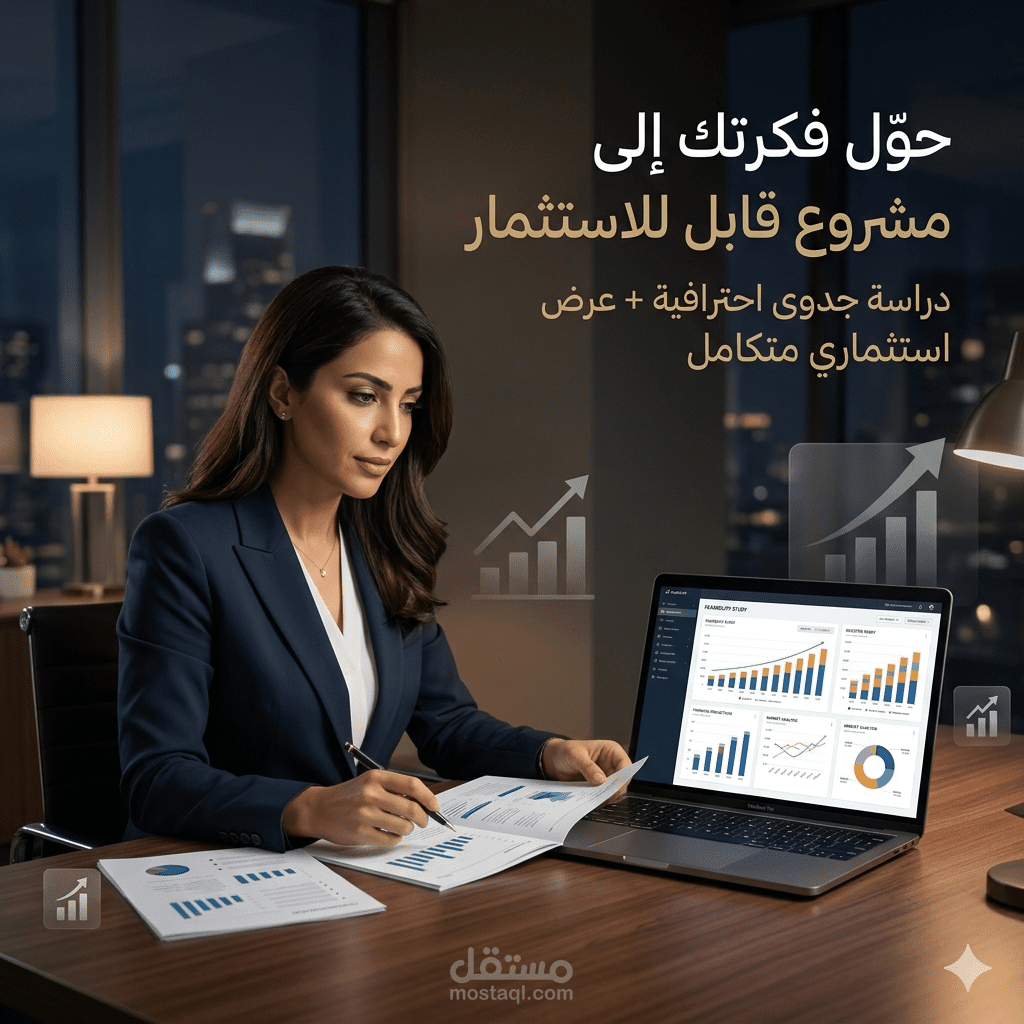 إعداد دراسة جدوى احترافية + Pitch Deck بمنهجية تحليل سوق حقيقية (MBA + خبرة إقليمية)