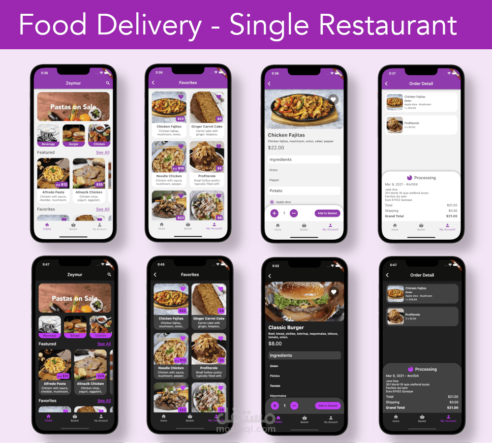 Food flutter app
