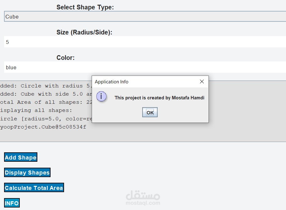 Object-Oriented Shapes Calculator (Java)