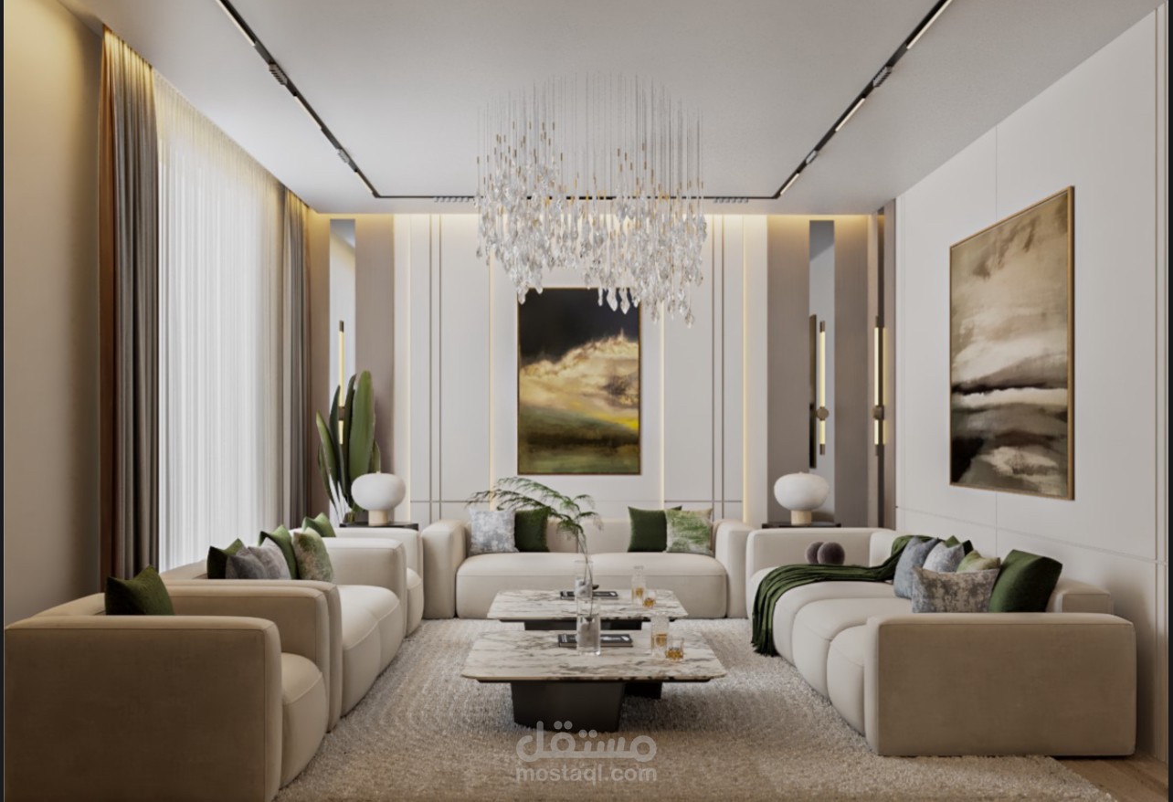 تصميم داخلي لشقة بأبوظبي