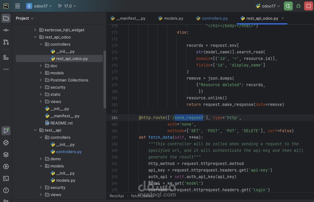 Develop module that sync products via API