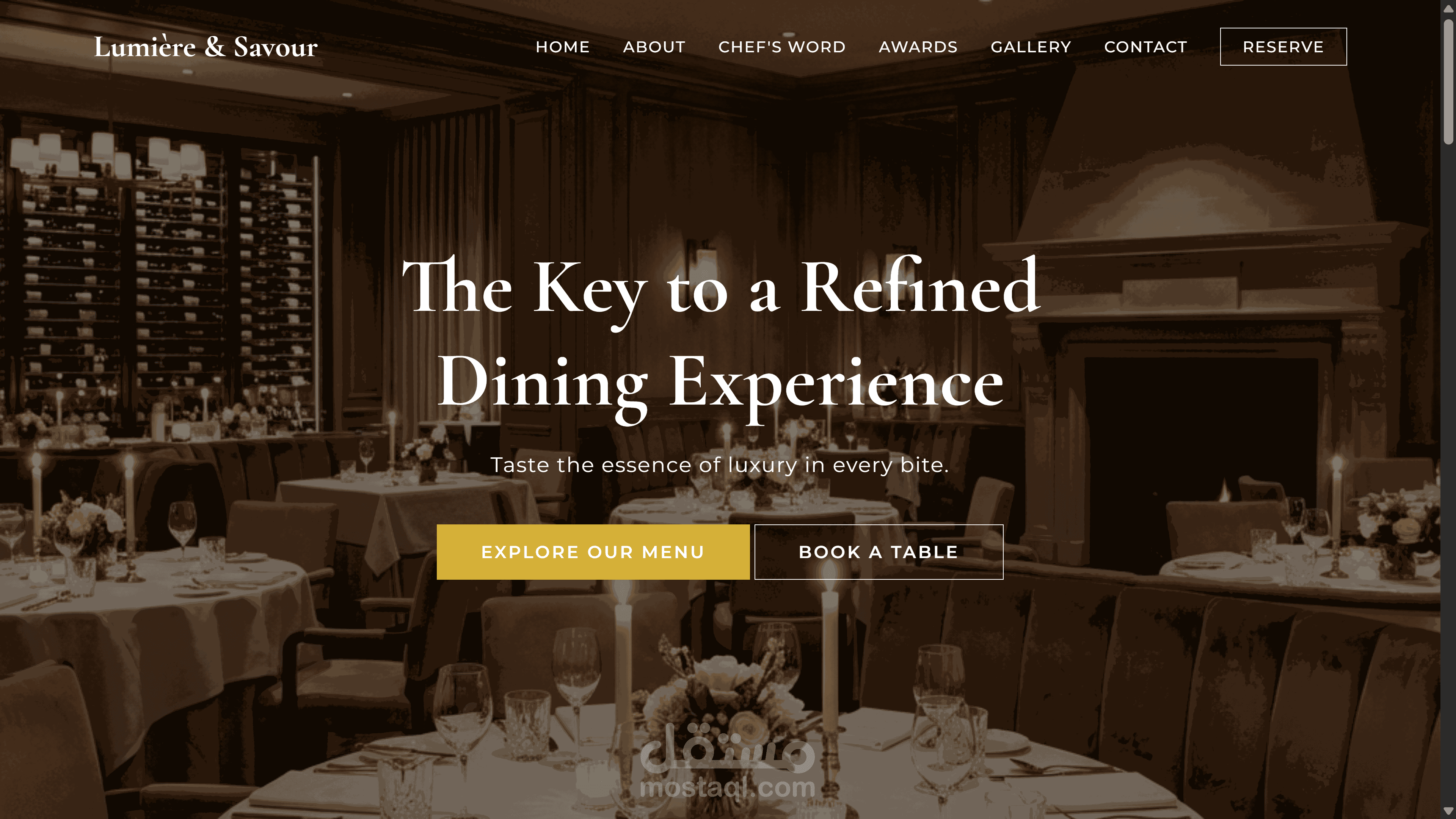 Restaurant landing Page