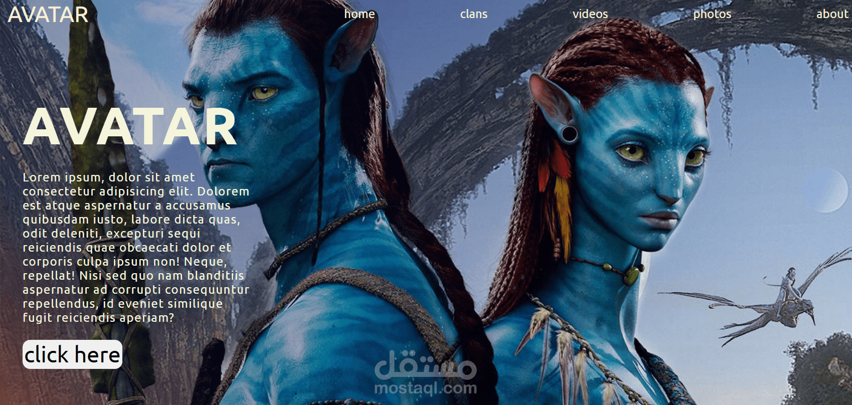 Avatar website training project