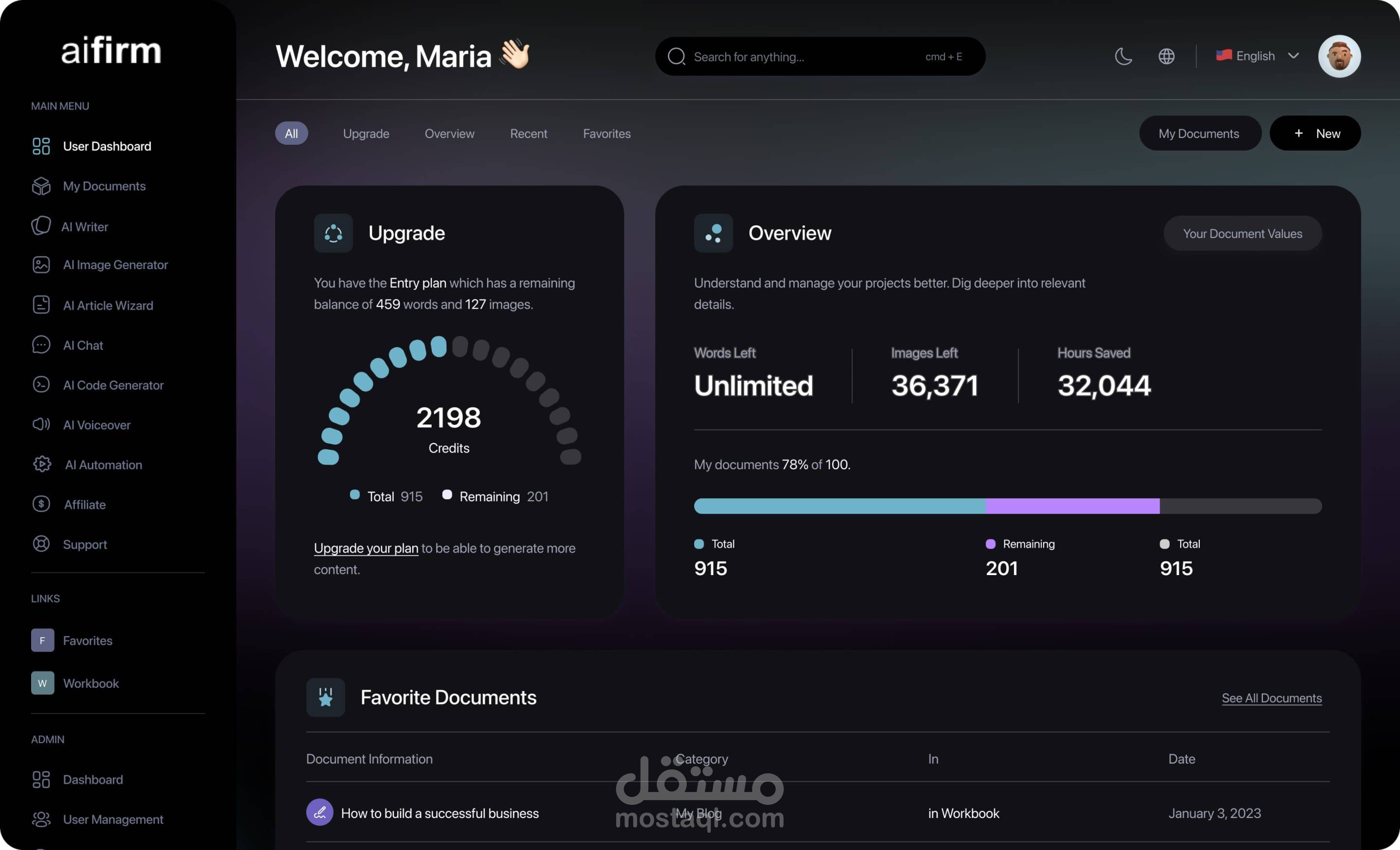 تطوير منصة AI-Firm.com للذكاء الاصطناعي وحلول الأعمال