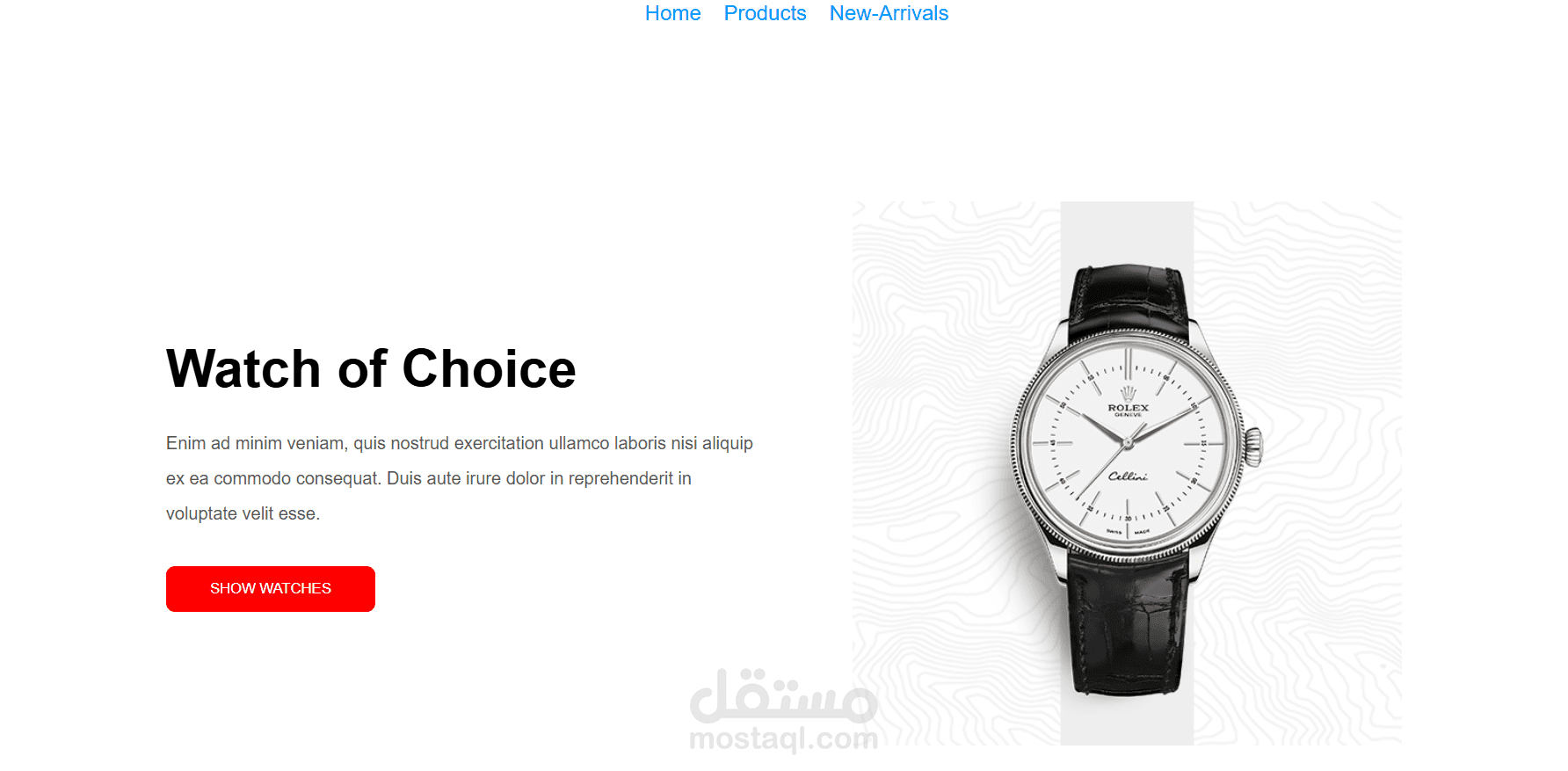 تصميم موقع إلكتروني من صفحة واحدة