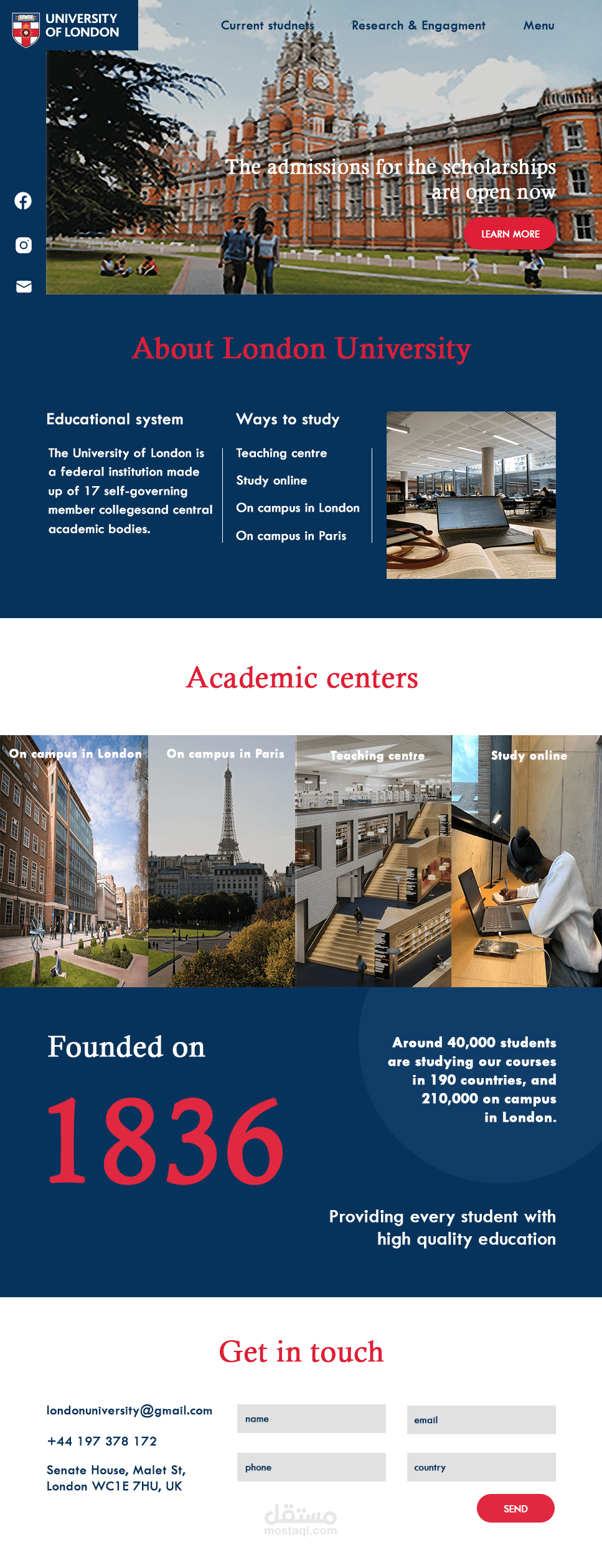 university website