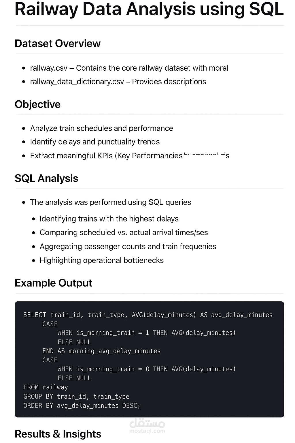 Railway Data Analysis using SQL