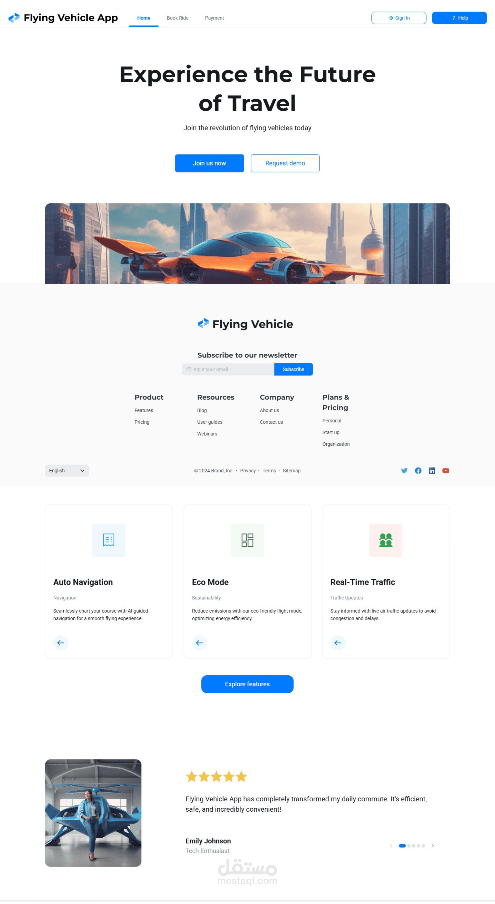 تصميم واجهة تطبيق حجز المركبات الطائرة (Web & Mobile UI)