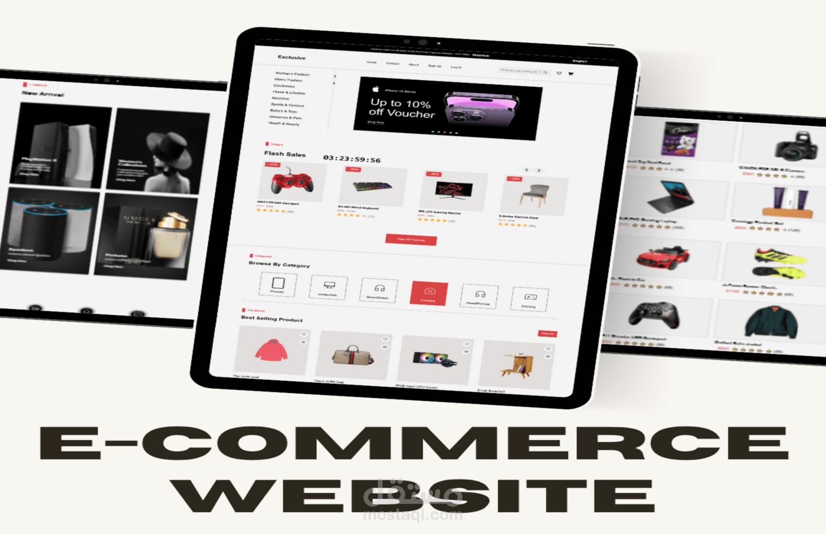 تصميم واجهات مستخدم احترافية لمواقع البيع أونلاين (E-commerce Website)
