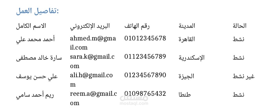 إدخال البيانات