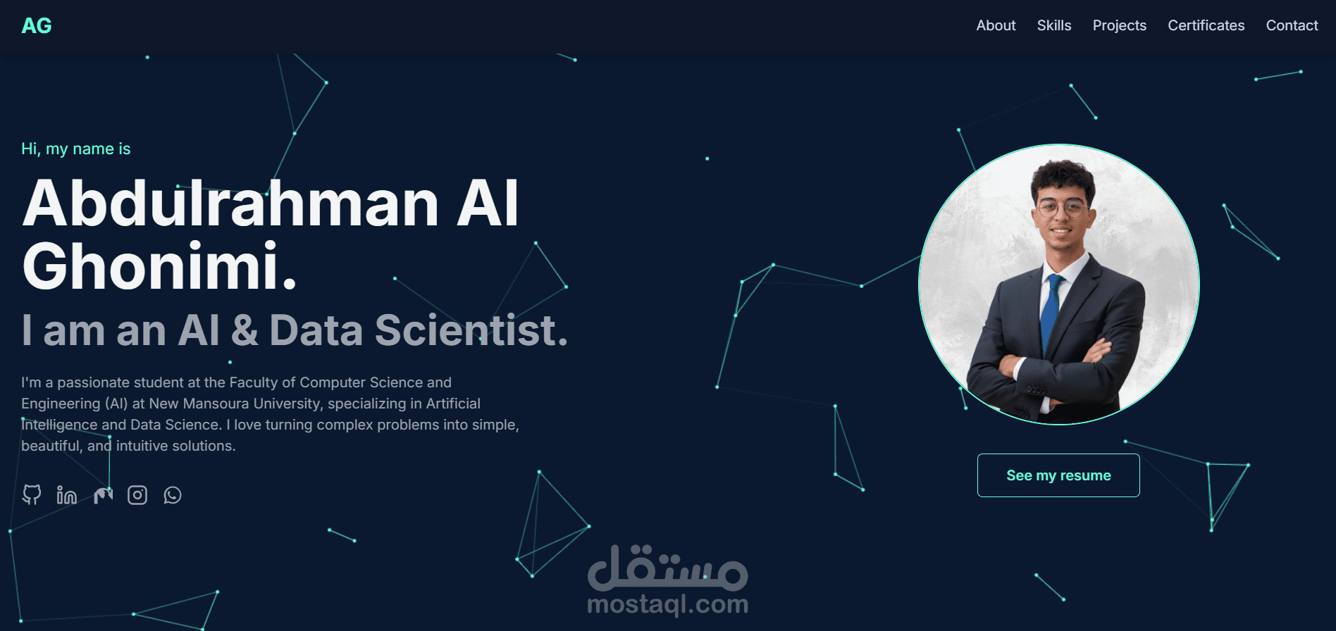 بورتفوليو شخصي لمبرمج