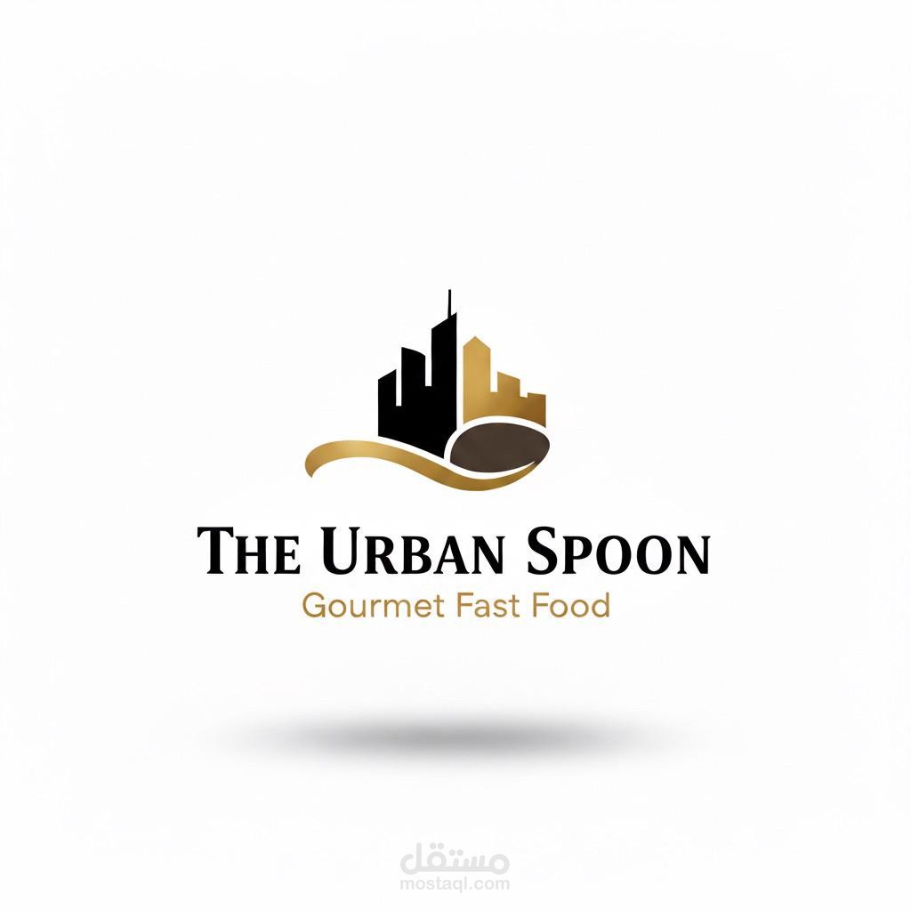 تصميم شعار لمطعم "The Urban Spoon" للمأكولات السريعة الراقية