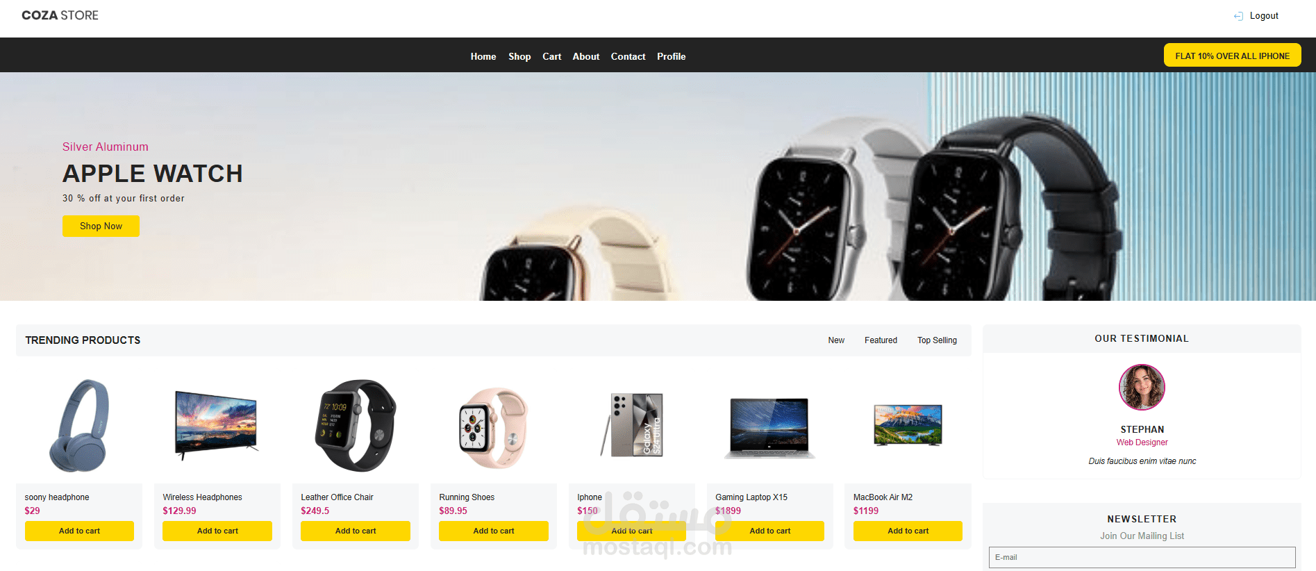 CozaStore – E-Commerce Website (Node.js, Express, MongoDB)