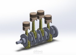 نمذجة ثلاثية الأبعاد لمحرك احتراق داخلي (CAD Model)