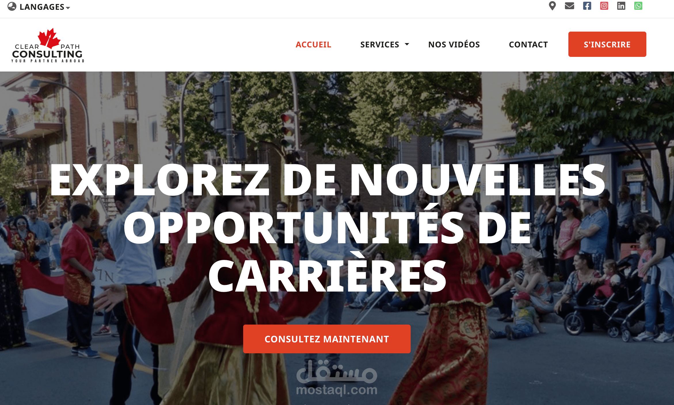 تطوير موقع شركة استشارات مهنية في كندا - Clear Path Canada