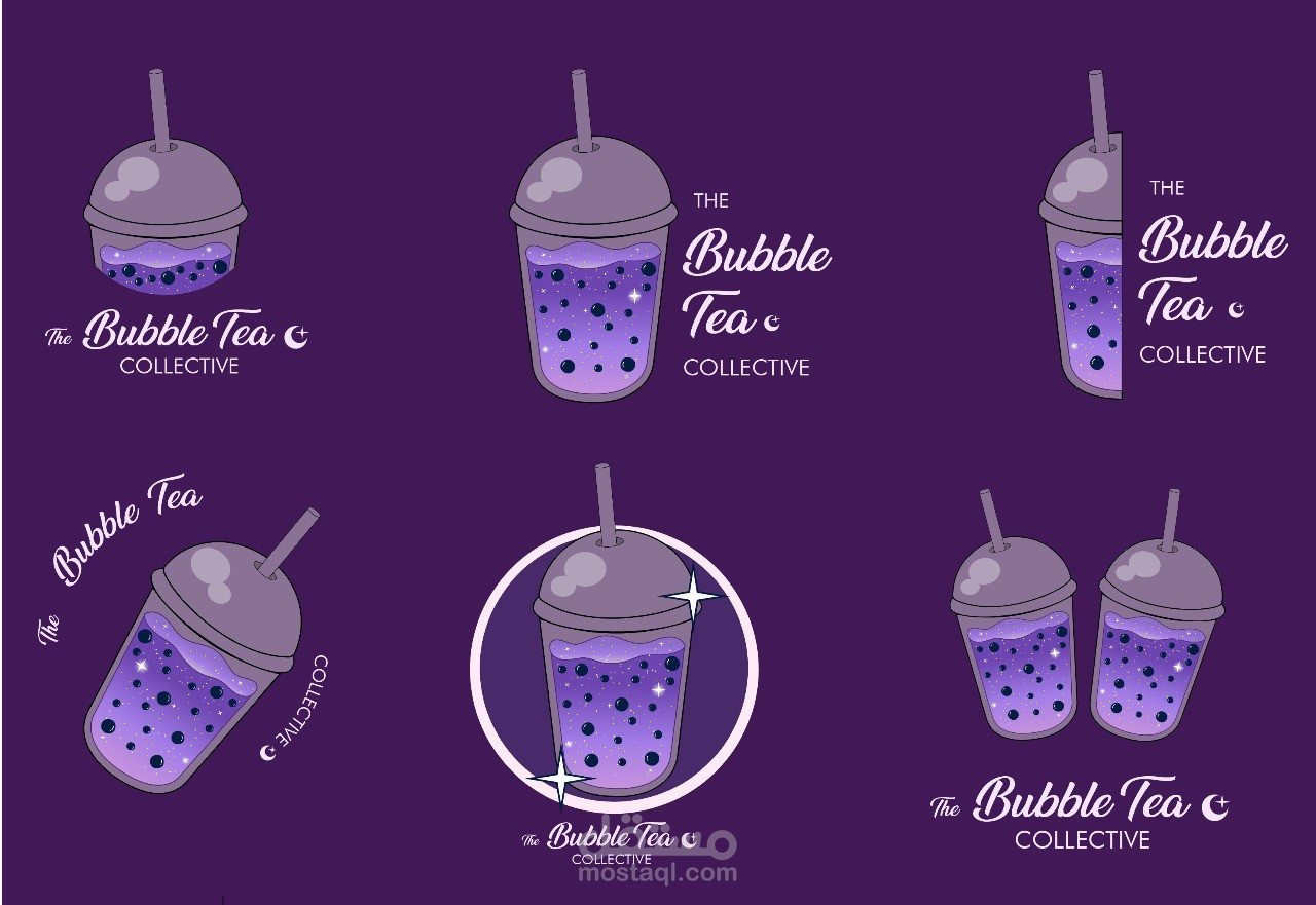 تصميم شعار لعلامة تجارية خيالية لشاي البوبا