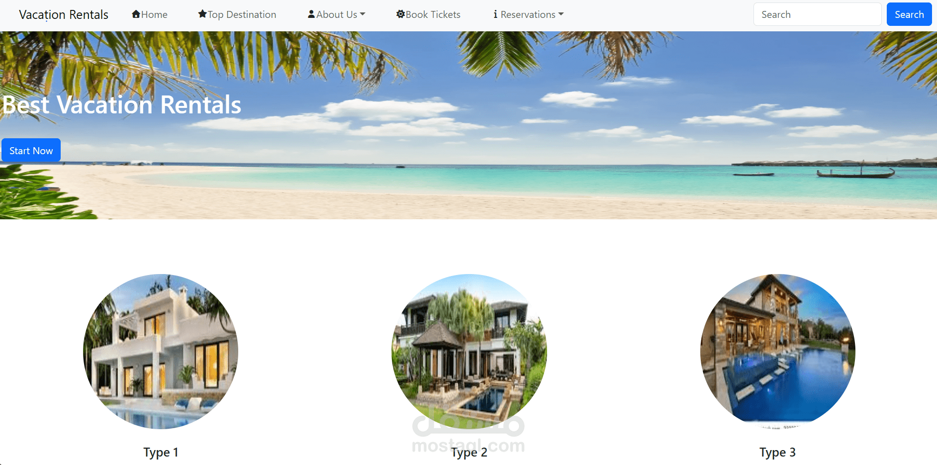 موقع لحجوزات الفلل والشاليهات السياحية