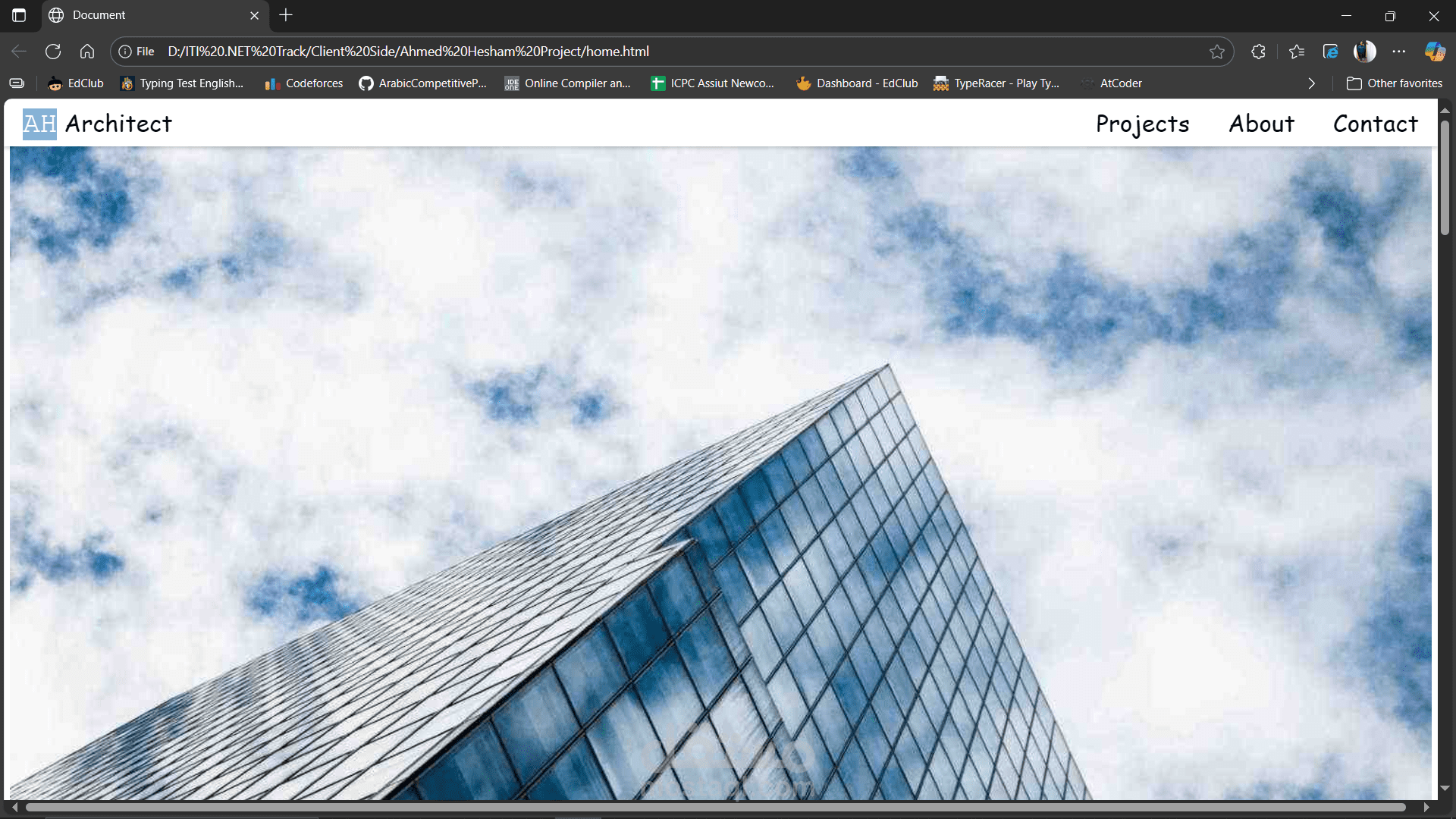 تصميم موقع تعريفي لمكتب معماري