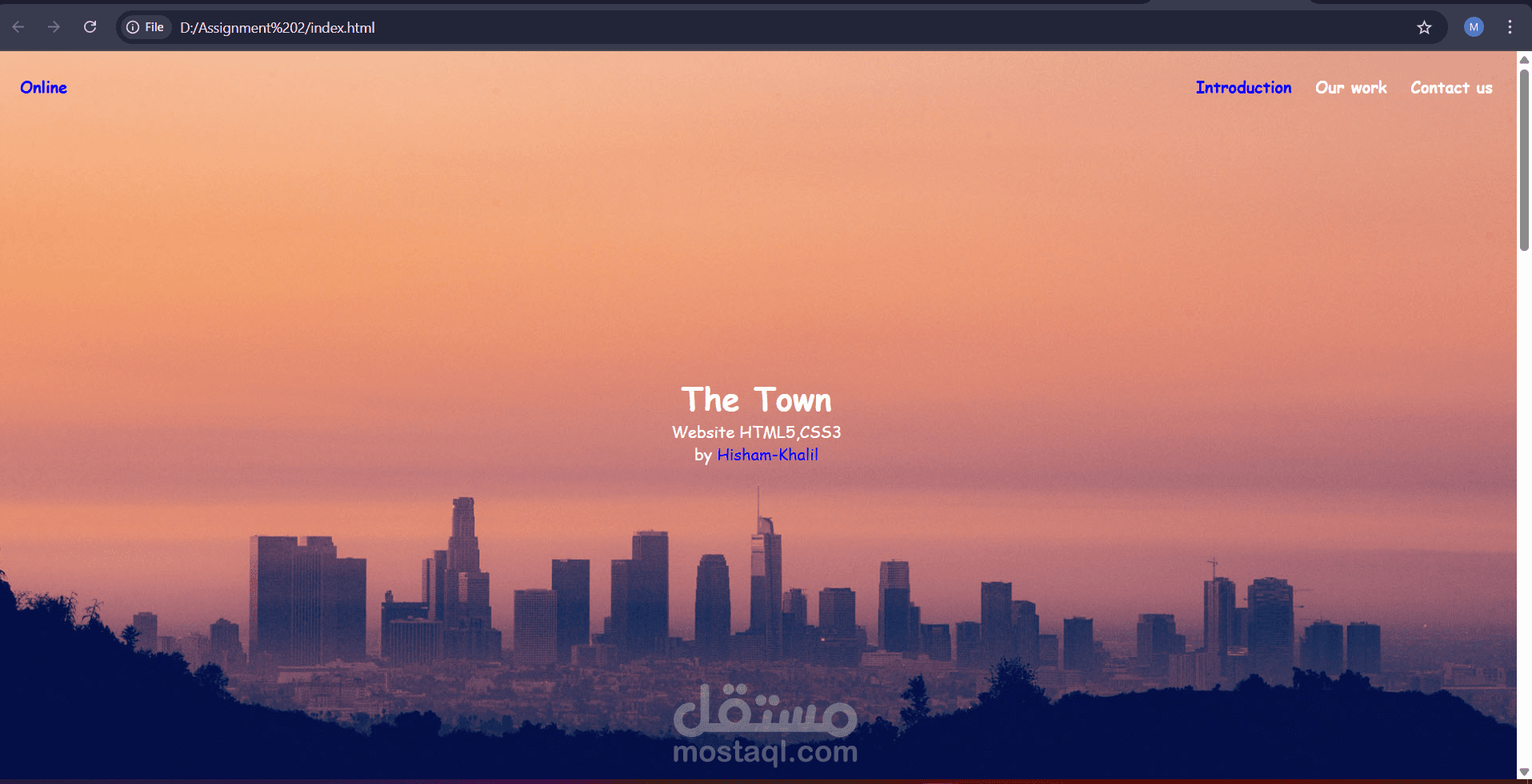 واجهة تعريفية احترافية متجاوبة (Landing Page)