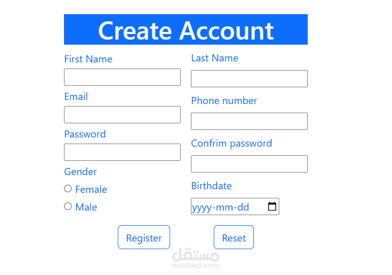 تصميم صفحة  login ومتجاوبة (HTML + CSS + Bootstrap + JavaScript)