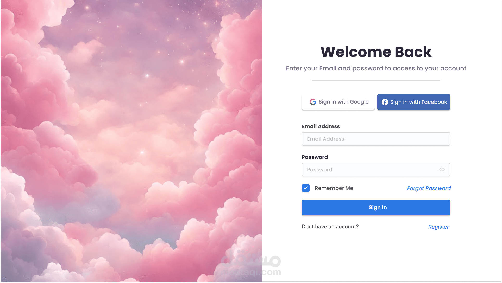 login page