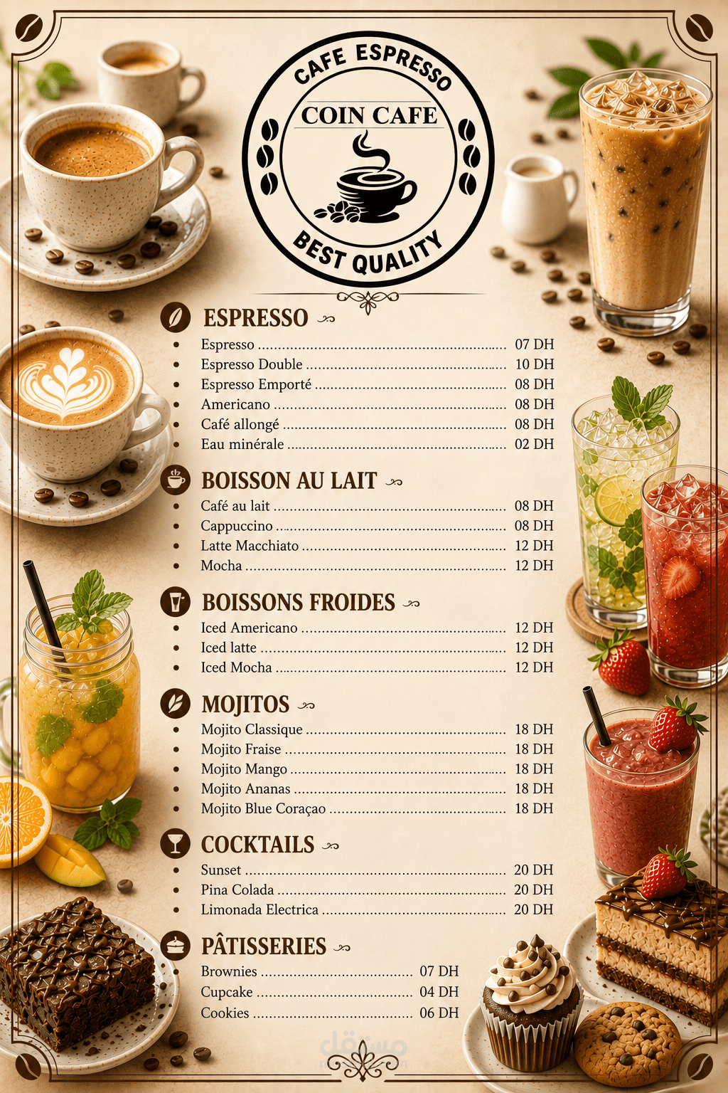menu coffee shop