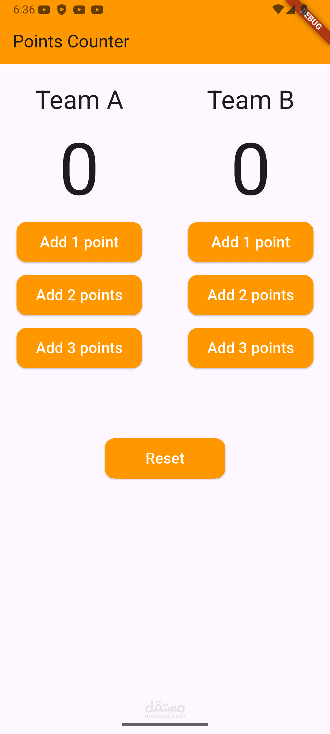 تطبيق Basketball Points Counter – عدّاد نقاط كرة السلة باستخدام Flutter