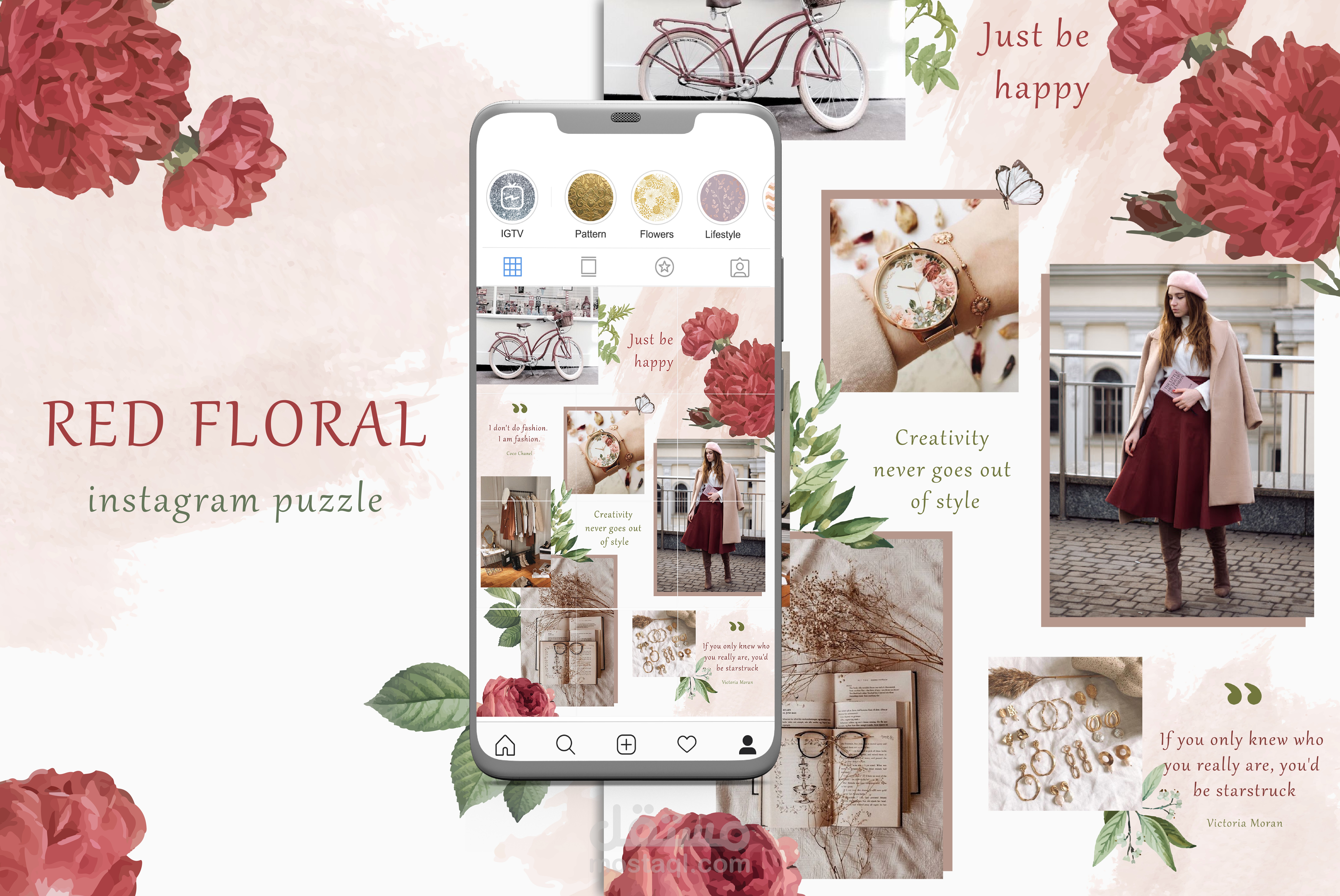 Floral Red - instagram puzzle