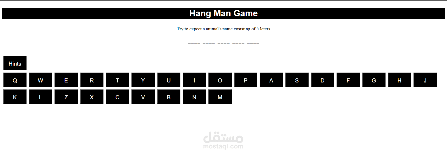 Hang man game