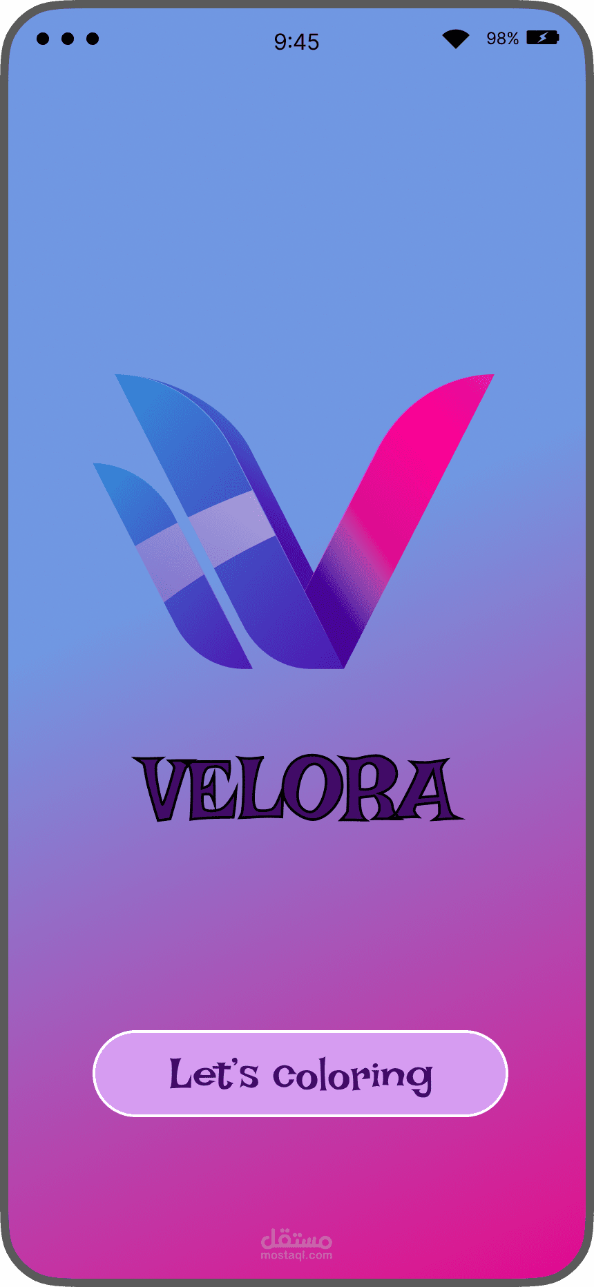 تصميم ابلكيشين Velora