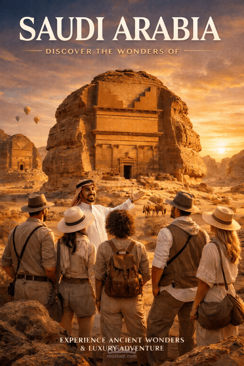 إعلان صوتي سعودي سياحيعن التراث يتضمن جملة انجليزية