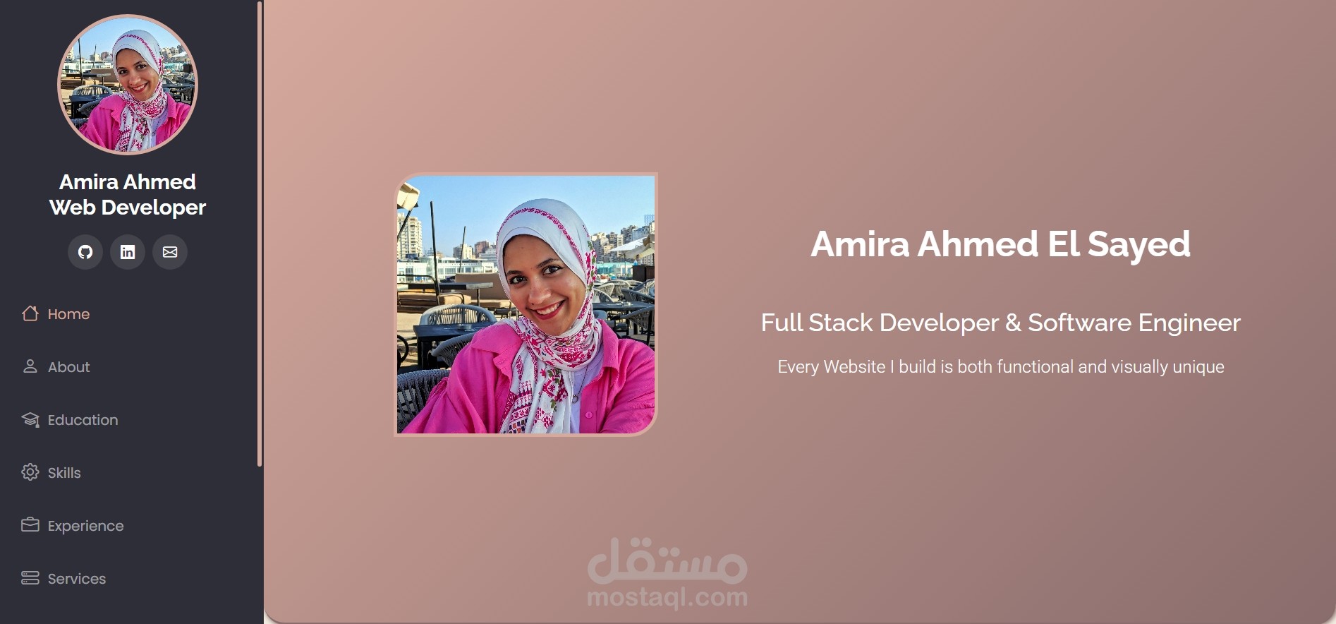 تصميم وتطوير البورتفوليو الشخصي