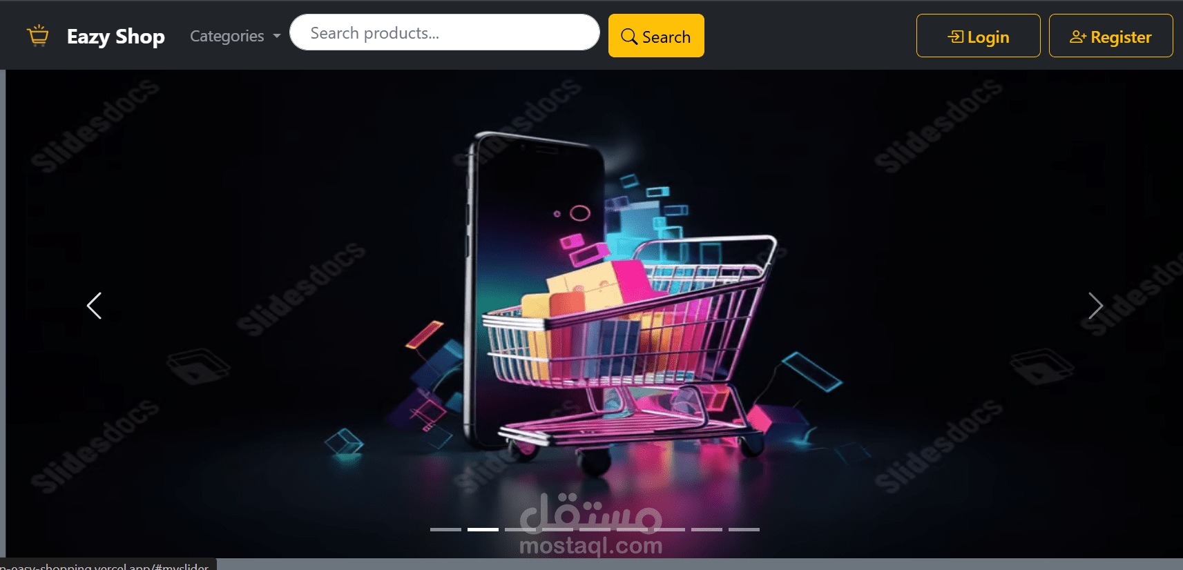 تطبيق متجر الكترونى  E-Commerce Web App