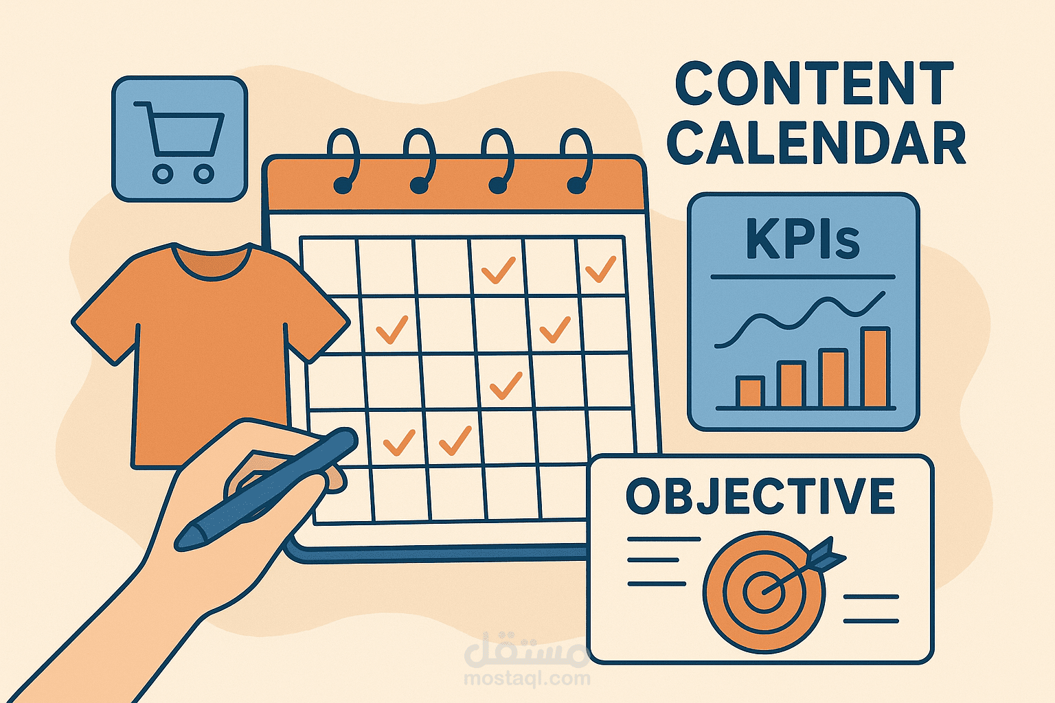 Content Calendar and KPIs for Online Store