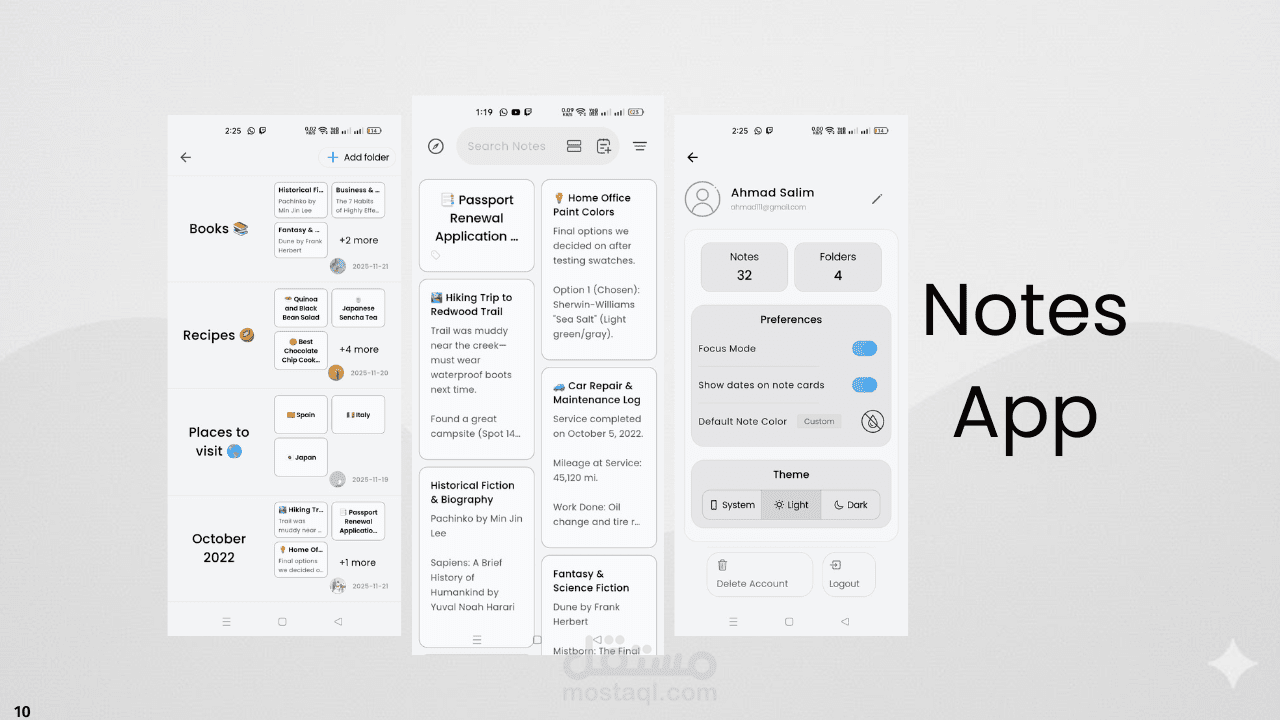 Notes app