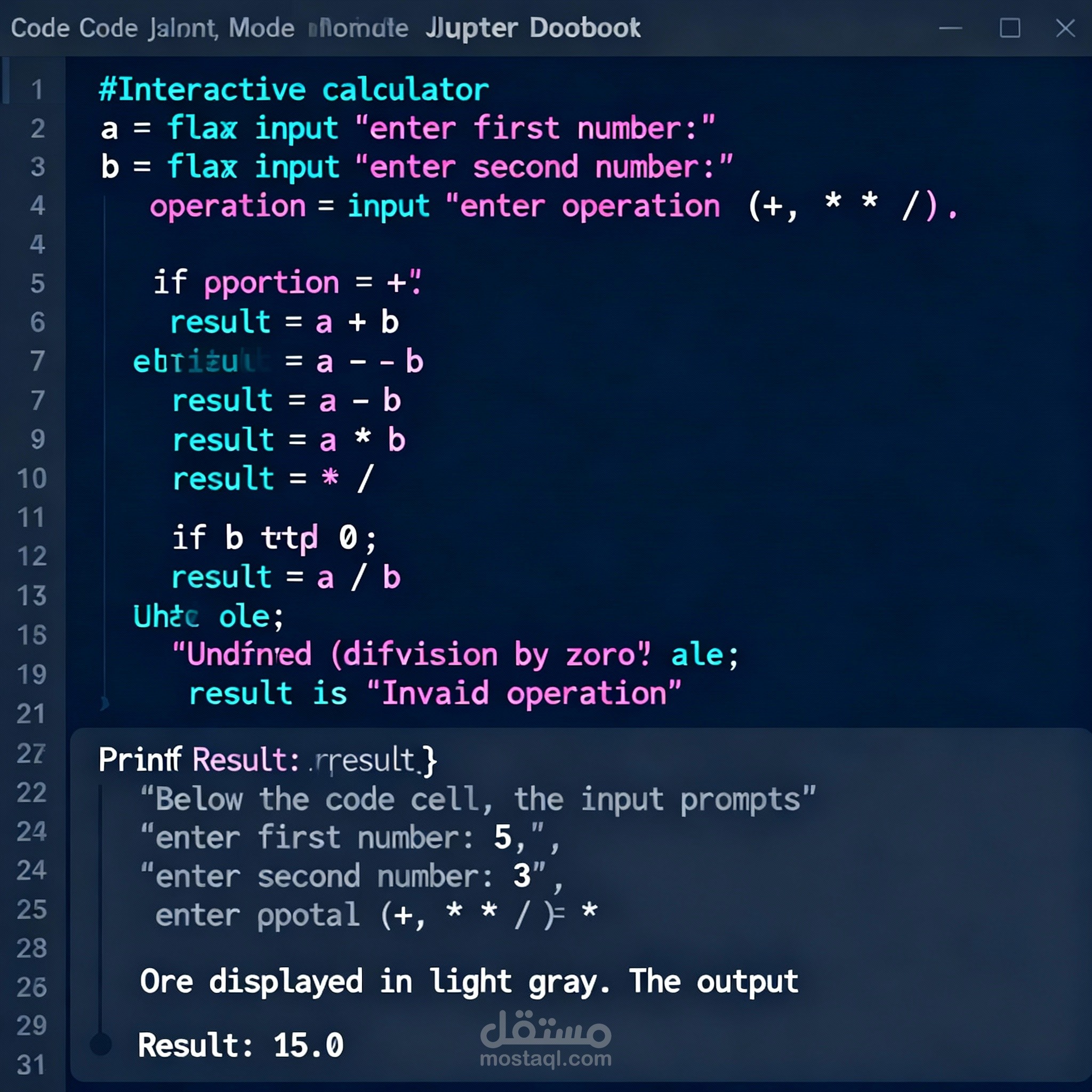 نظام الآلة الحاسبة التفاعلي باستخدام python
