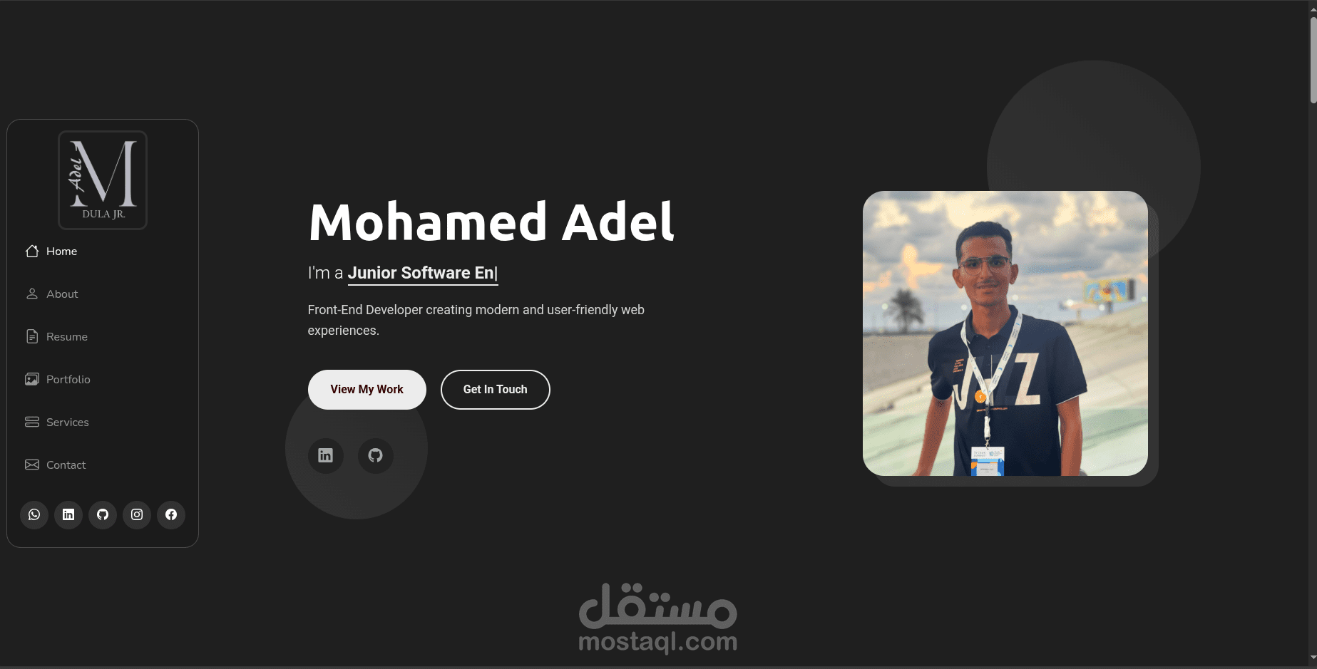 موقع بورتفوليو شخصي