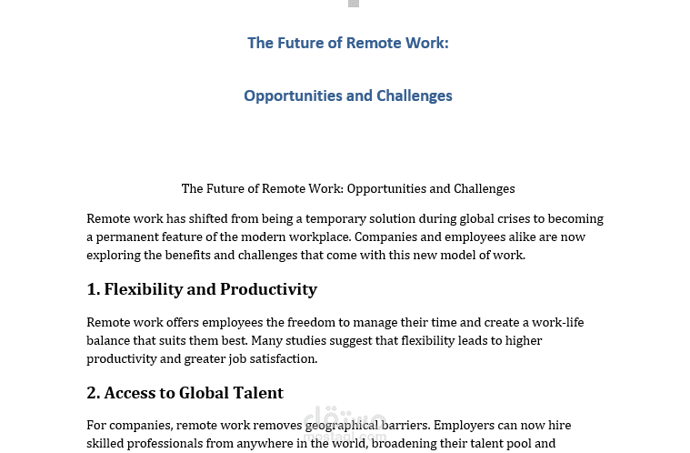 The Future of Remote Work: Opportunities and Challenges