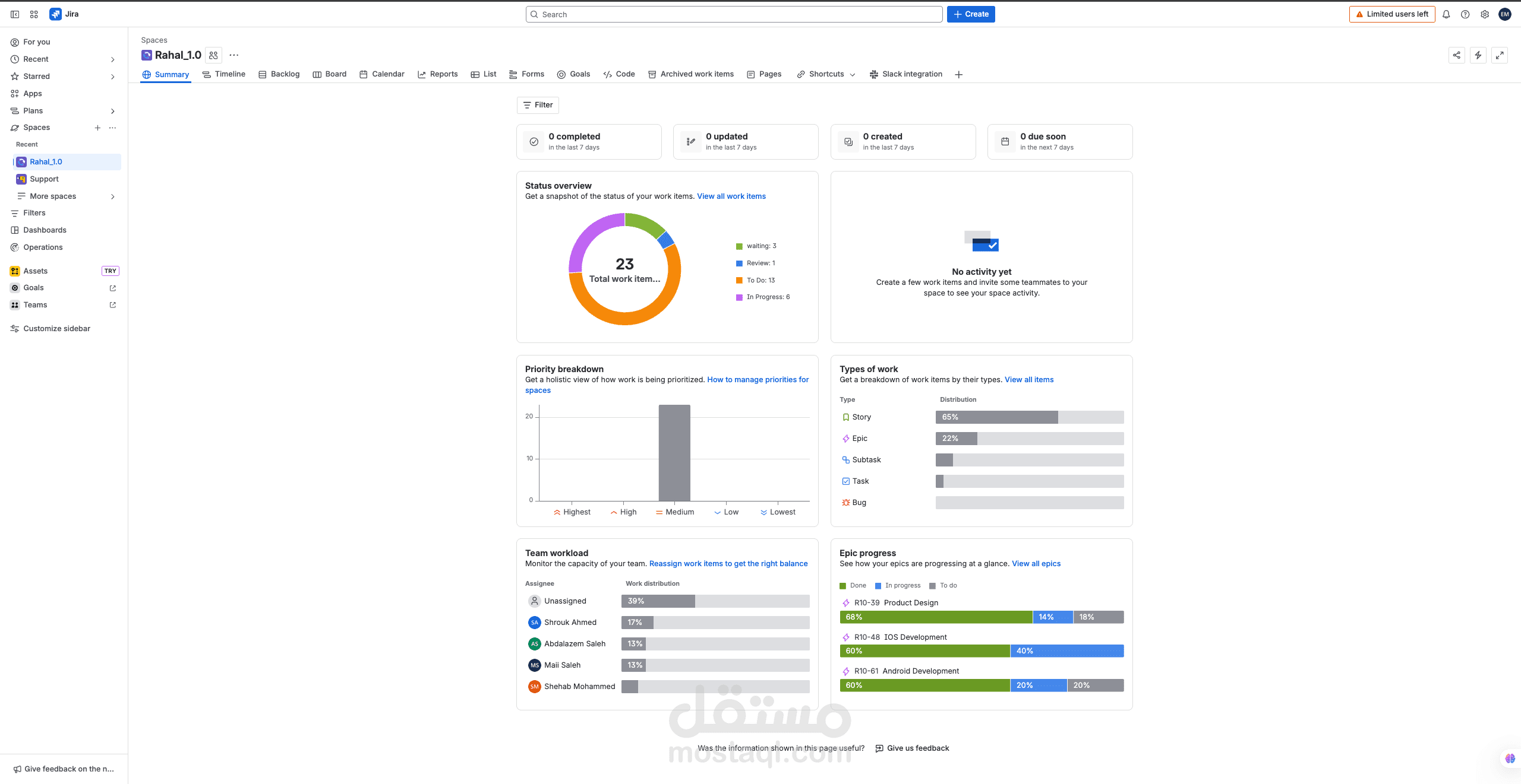 إدارة مشروع برمجي بتقنية Agile باستخدام منصة Jira