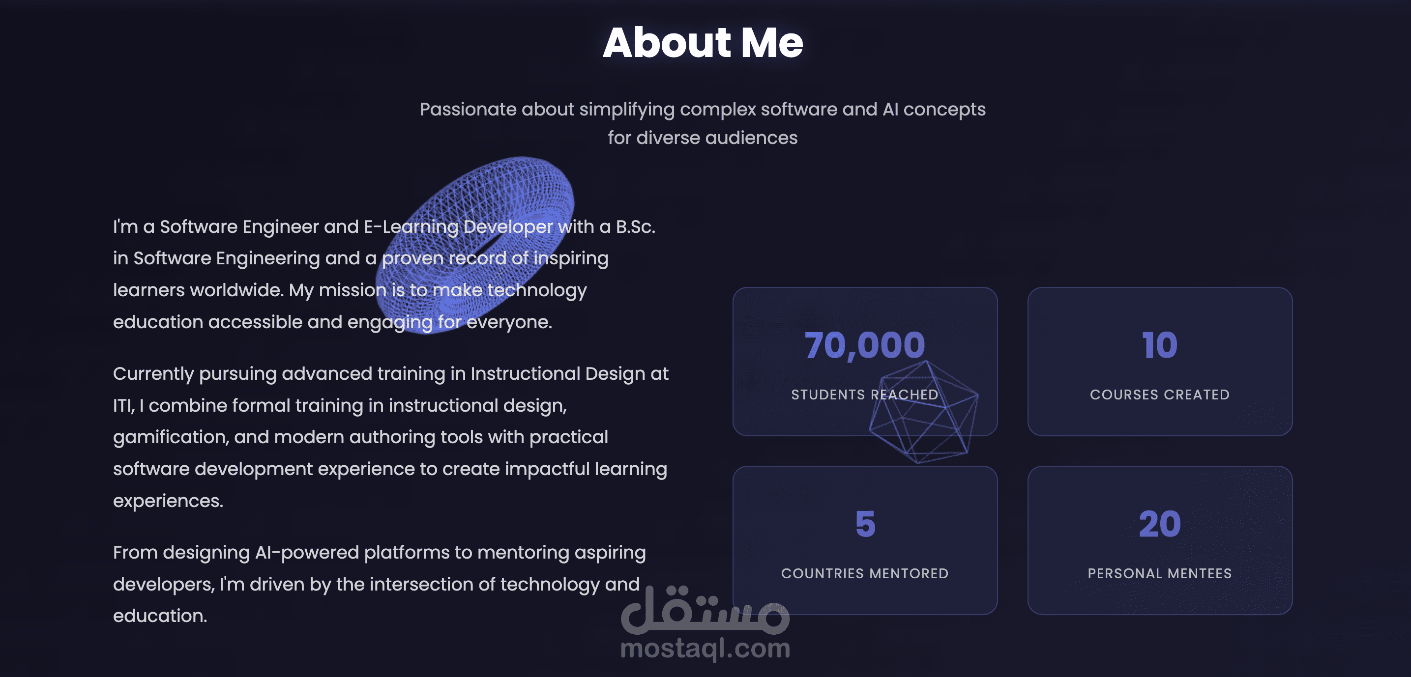 معرض أعمال تفاعلي ثلاثي الأبعاد | باستخدام THREE.JS