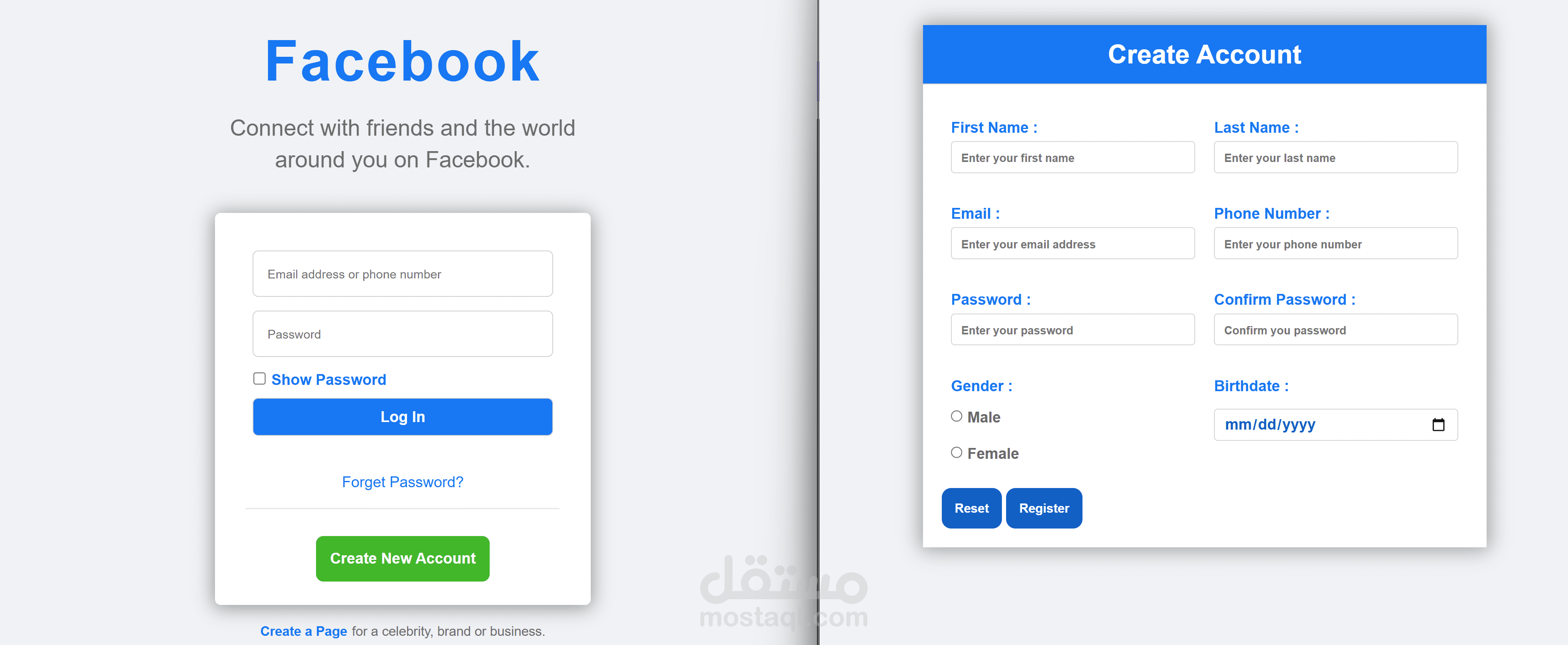 Facebook Login Page